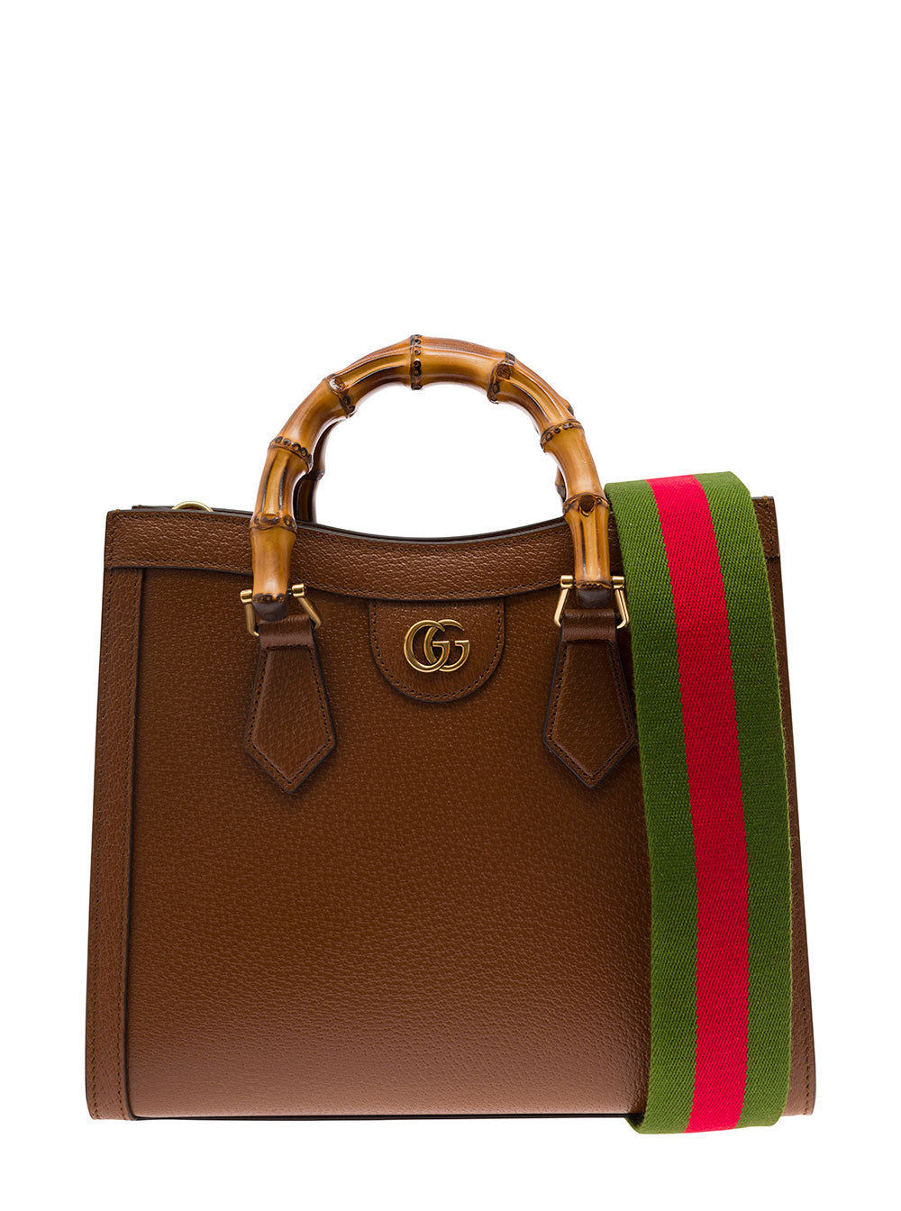Gucci Women 'Diana' Small Brown Shopping Bag With Bamboo Handles And Double G Detail In Leather Woman
