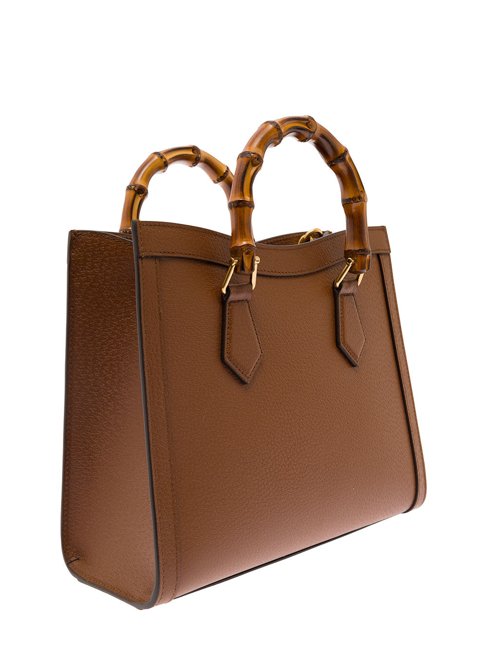 Gucci Women 'Diana' Small Brown Shopping Bag With Bamboo Handles And Double G Detail In Leather Woman