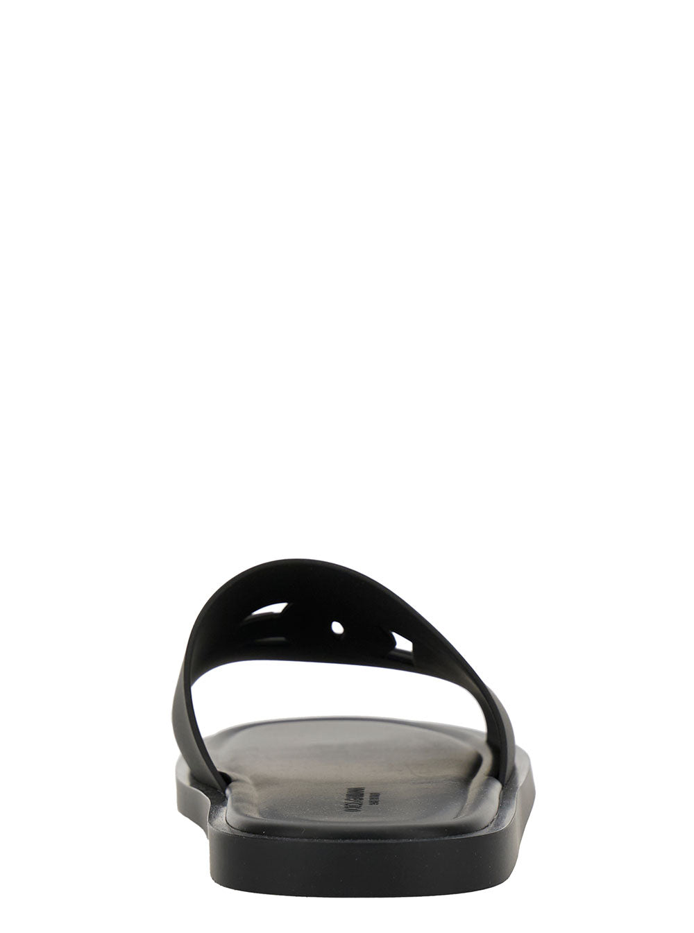 Dolce & Gabbana Men Black Sandals With Logo Detail In Rubber Man