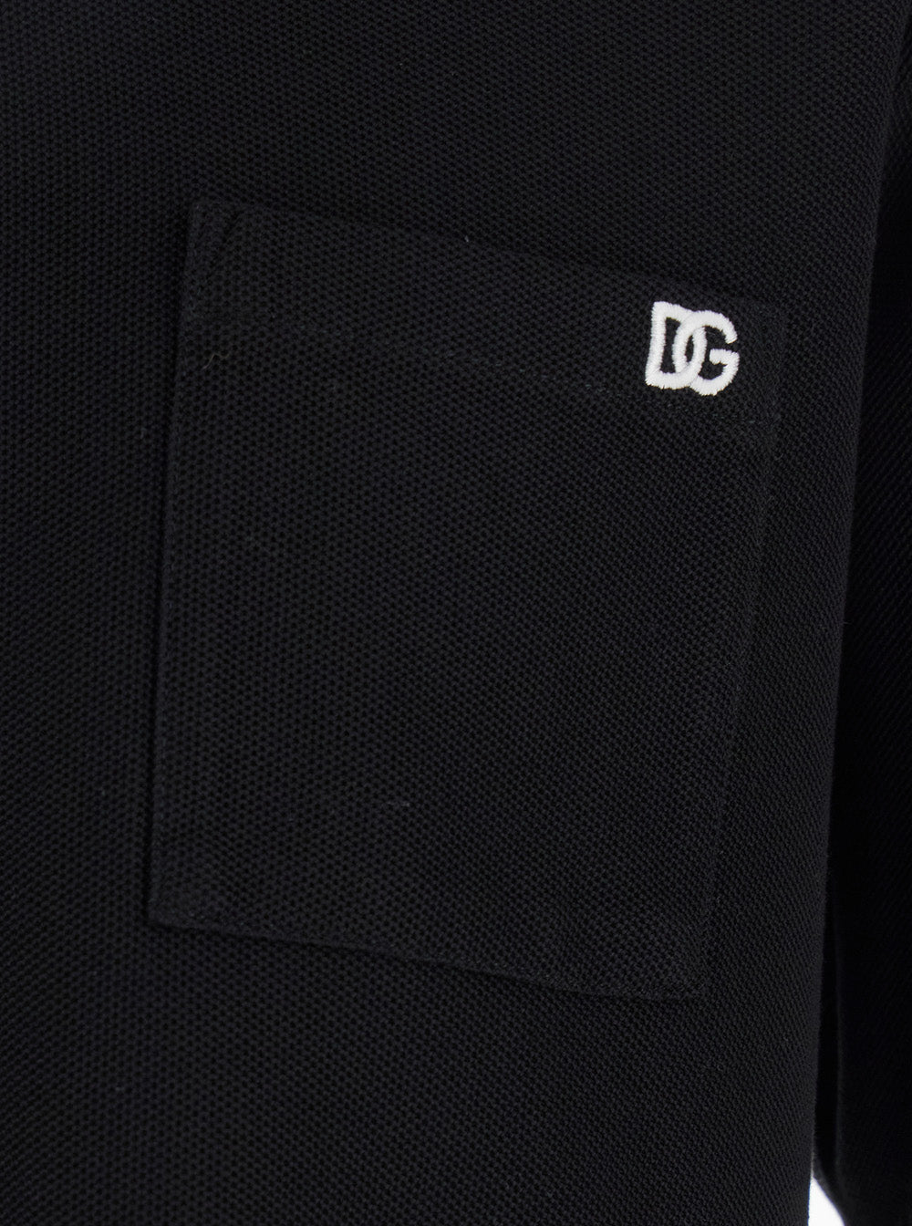 Dolce & Gabbana Men Black Crewneck T-Shirt With Logo Embroidery On The Front In Cotton Man