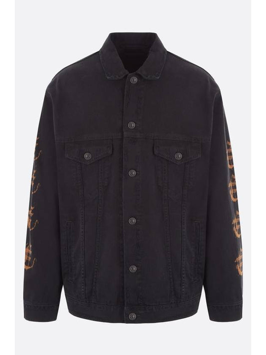 Balenciaga Peach Large Fit Denim Jacket Black