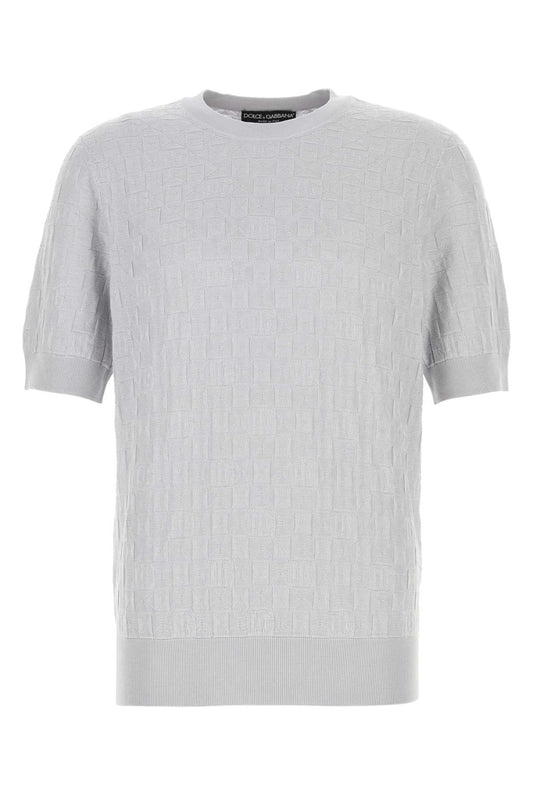 Dolce & Gabbana Men Light Grey Silk Sweater