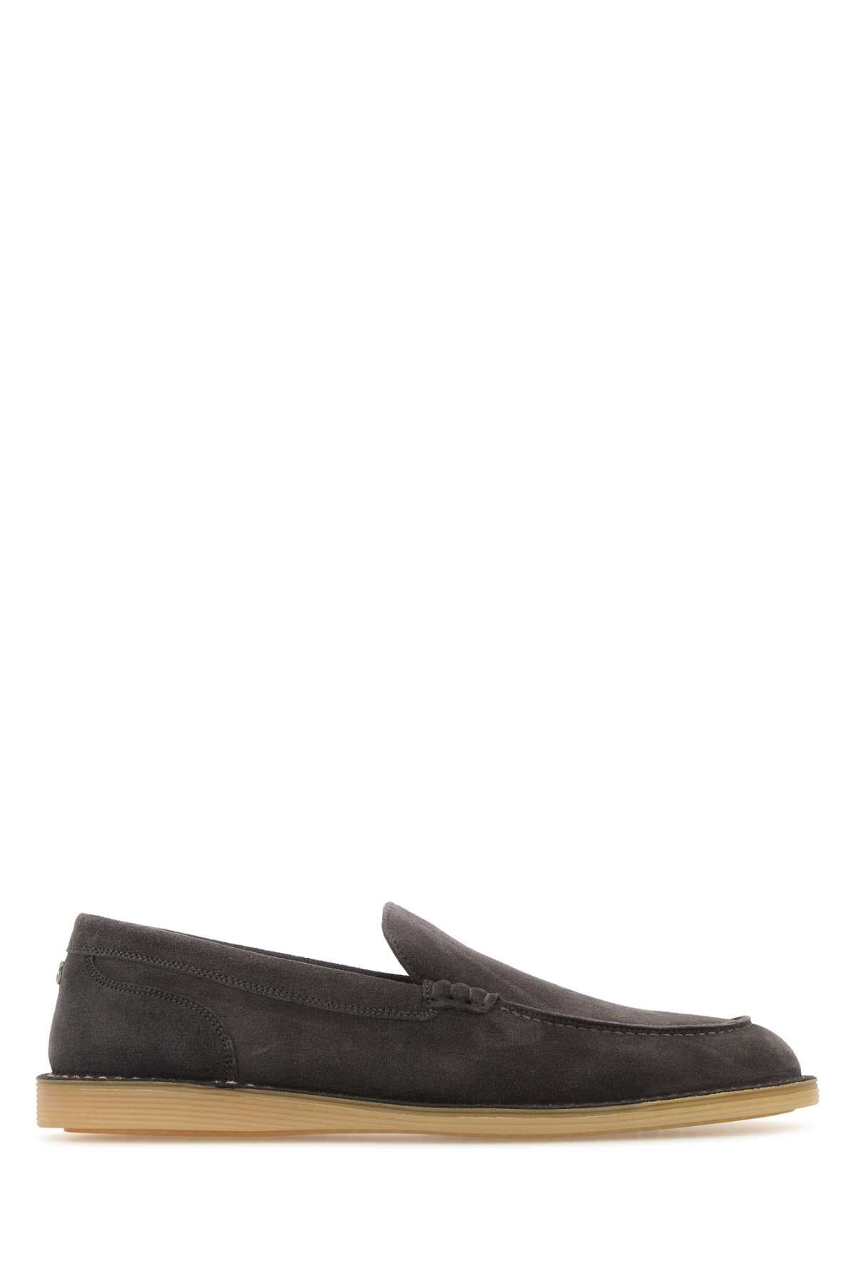 Dolce & Gabbana Men Dark Grey Suede New Florio Loafers