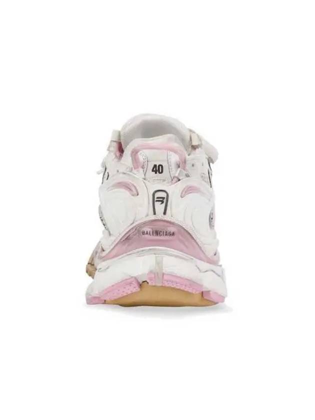 Balenciaga Effect Mesh Runner Low Top Sneakers White Pink