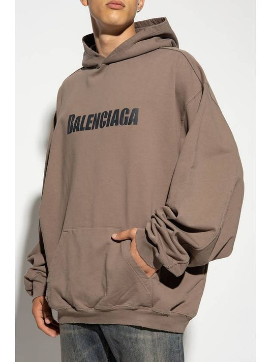 Balenciaga Destroyed Oversized Hoodie Brown
