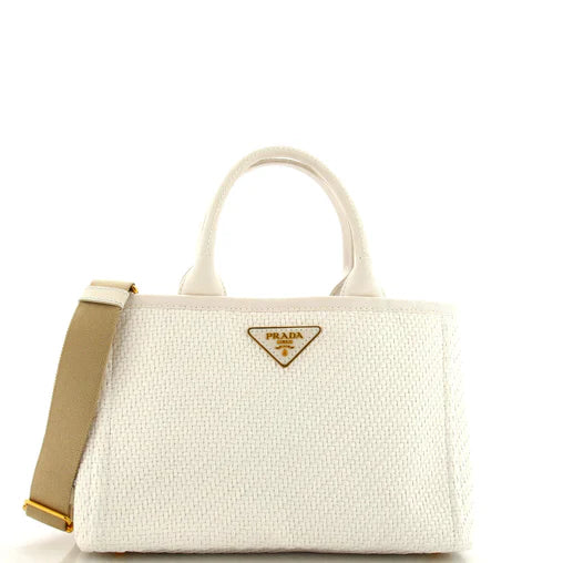 PRADA - Canapa Convertible Tote Raffia Mini