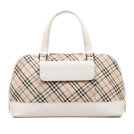 Burberry Nova Check Handbag  Handbag White Leather