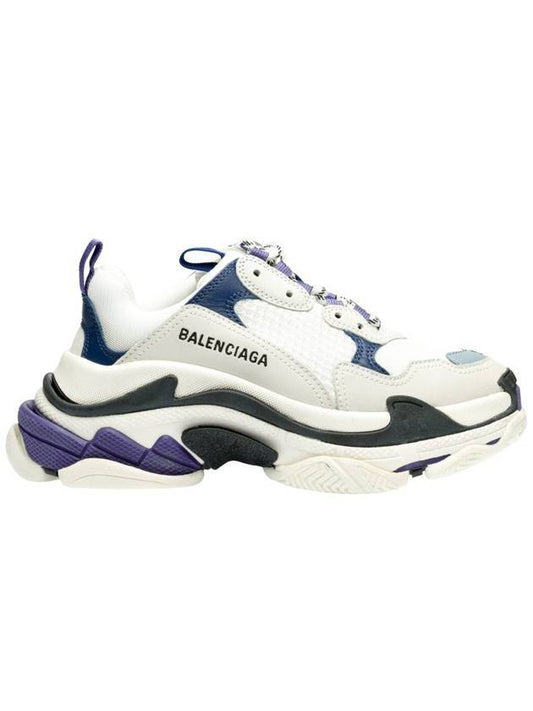 Balenciaga Triple S Trainer Low Top Sneakers White Purple