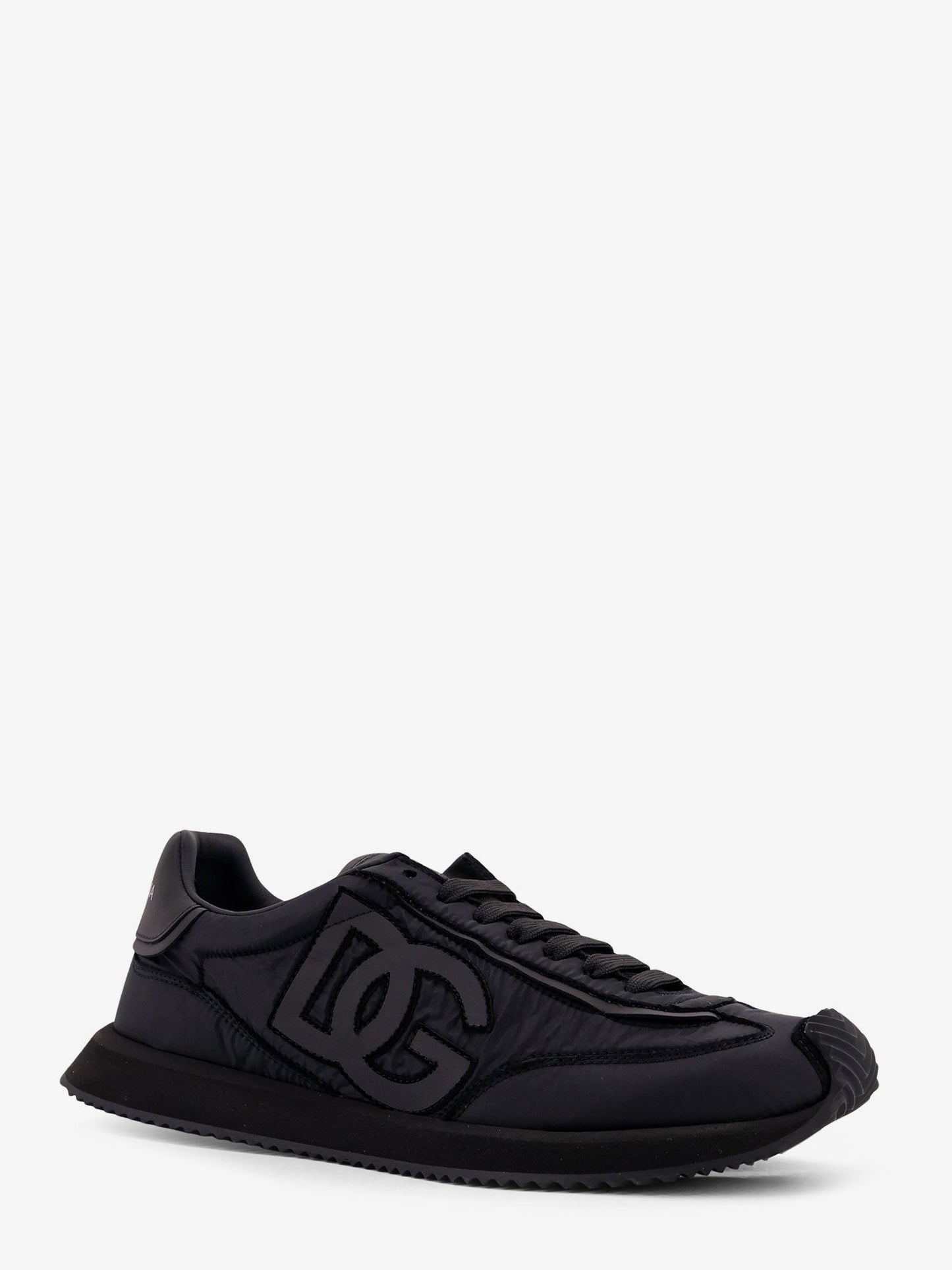 Dolce & Gabbana Men Low-Top Nylon Sneakers With Leather Inserts