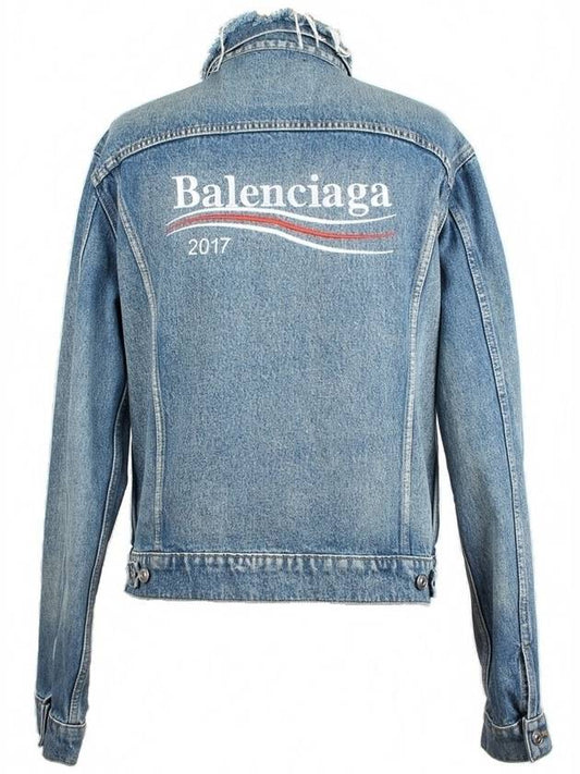 Balenciaga wave logo denim jacket 50