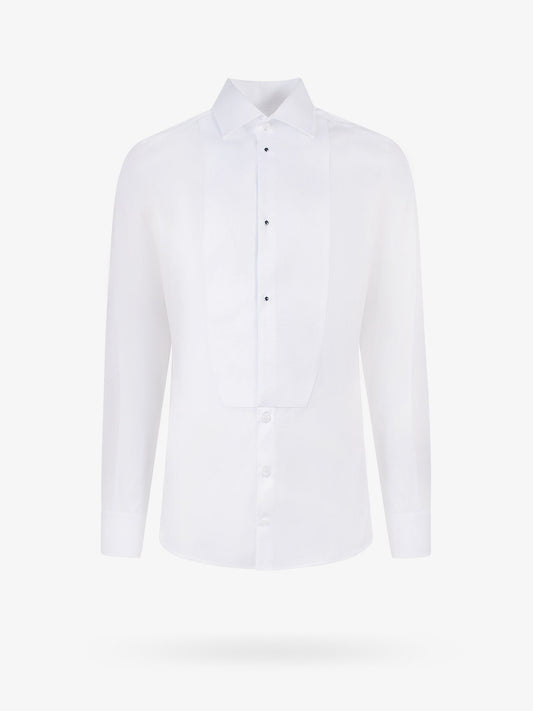 Dolce & Gabbana Men Cotton Shirt With Frontal Plastron