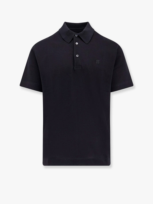 Givenchy Men Piquã© Cotton Polo Shirt With 4G Embroidery