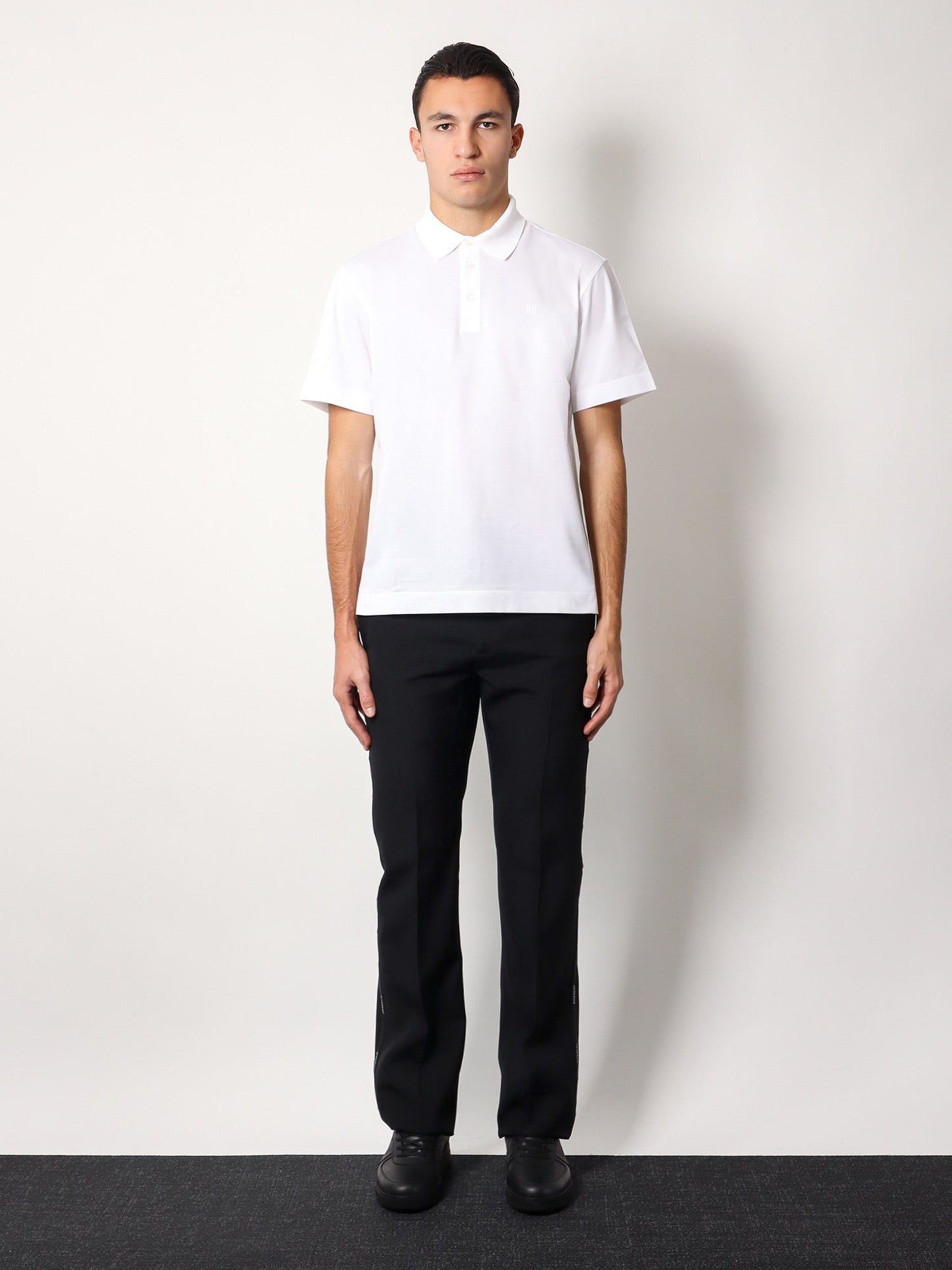Givenchy Men Piquã© Cotton Polo Shirt With 4G Embroidery