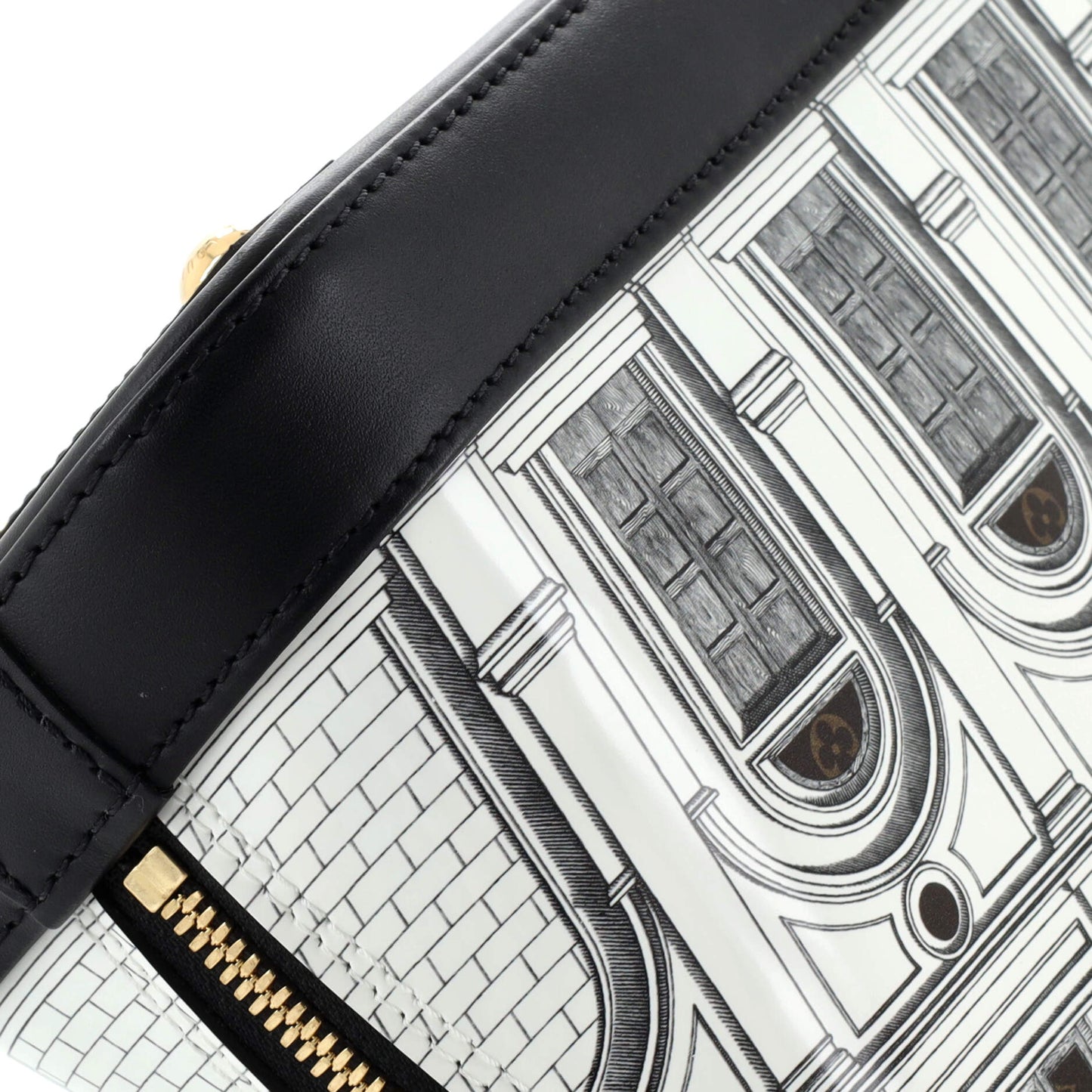 Alma Handbag Limited Edition Fornasetti Architettura Print Leather and Monogram Canvas BB