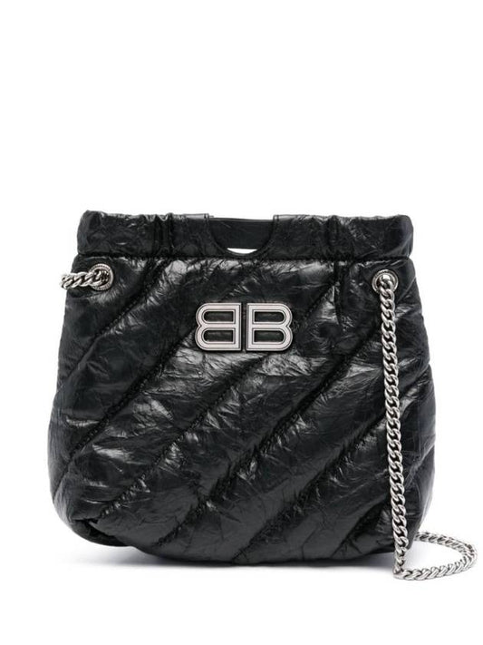 Balenciaga Extra Small Crush Tote Bag Black