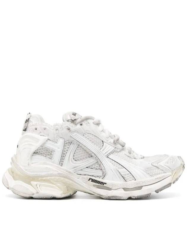 Balenciaga Runner Embroidered Logo Low Top Sneakers White
