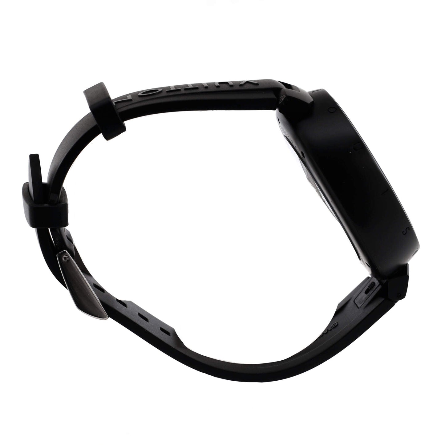 All Black Tambour Chronograph Automatic Watch PVD Stainless Steel and Rubber 46