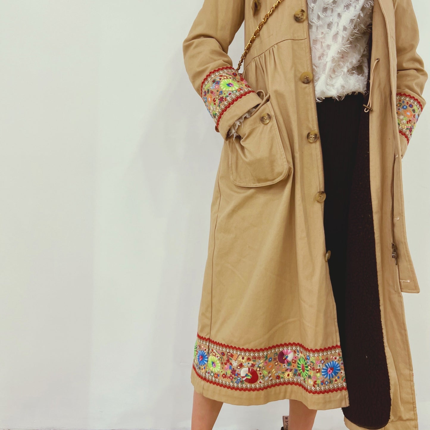 Red Valentino embroidery long coat TWS