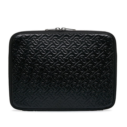 Burberry TB Monogram  Second Bag PC Case Black Leather  Burberry