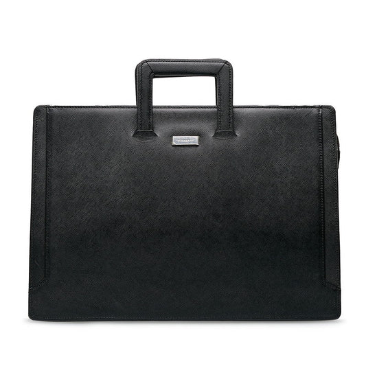 Burberry Logo Business Bag Briefcase Paper Bag Black Leather Men