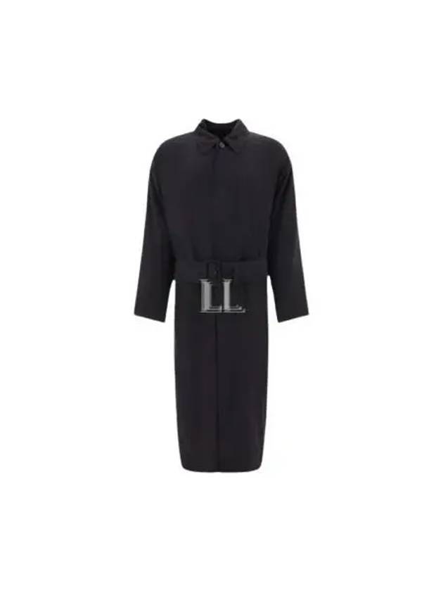 Balenciaga Belted Maxi Trench Coat Black