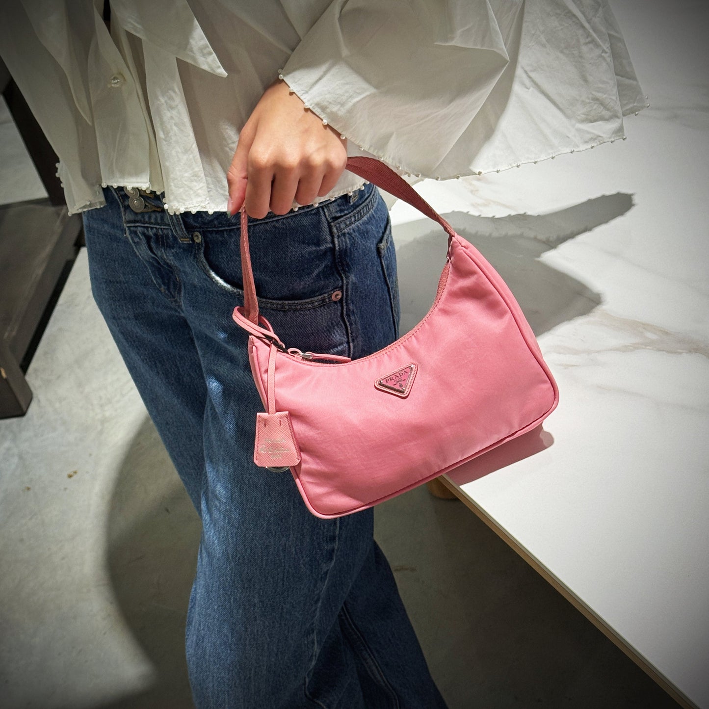 Prada RE-Edition 2000 Pink Nylon hobo TWS