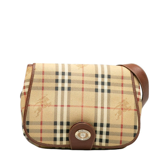 Burberry Nova Check   Shoulder Bag Beige PVC Leather  BURBERRY