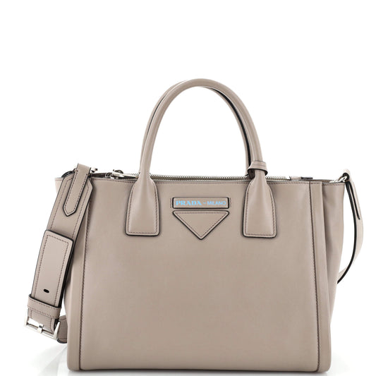 Prada Concept Double Zip Tote Calfskin Small
