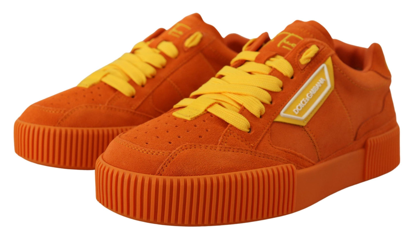 Dolce & Gabbana Orange Leather P.j. Tucker Sneakers Women's Shoes