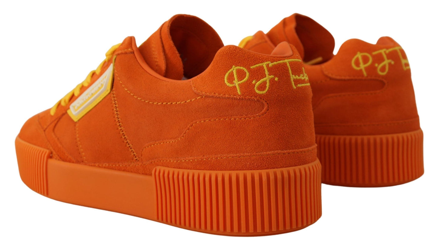 Dolce & Gabbana Orange Leather P.j. Tucker Sneakers Women's Shoes