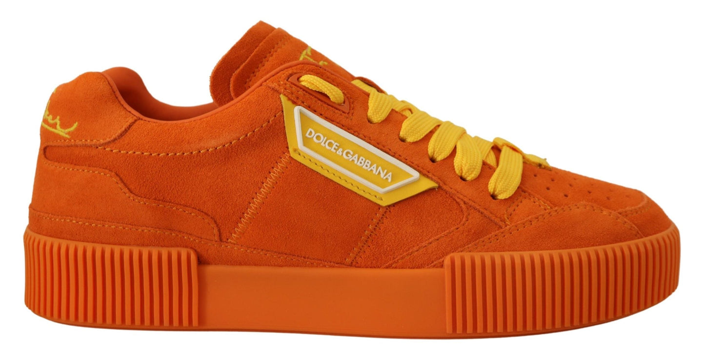 Dolce & Gabbana Orange Leather P.j. Tucker Sneakers Women's Shoes