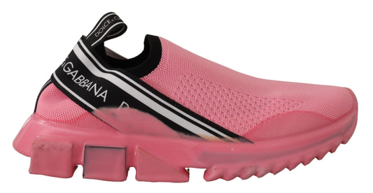 Dolce & Gabbana Pink Low Top Slip On Casual Sorrento Women's Sneakers