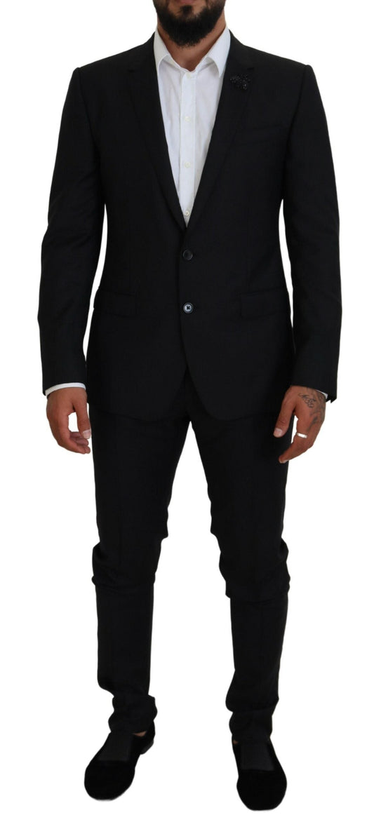 Dolce & Gabbana Black Single Breasted 2 Piece MARTINI Men's Suit