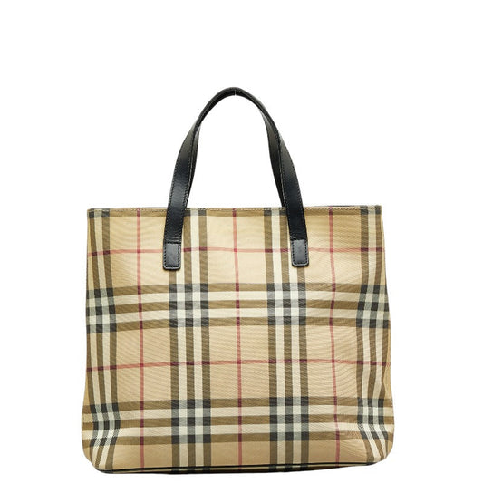Burberry Nova Check Handbag Beige Multicolor PVC Leather