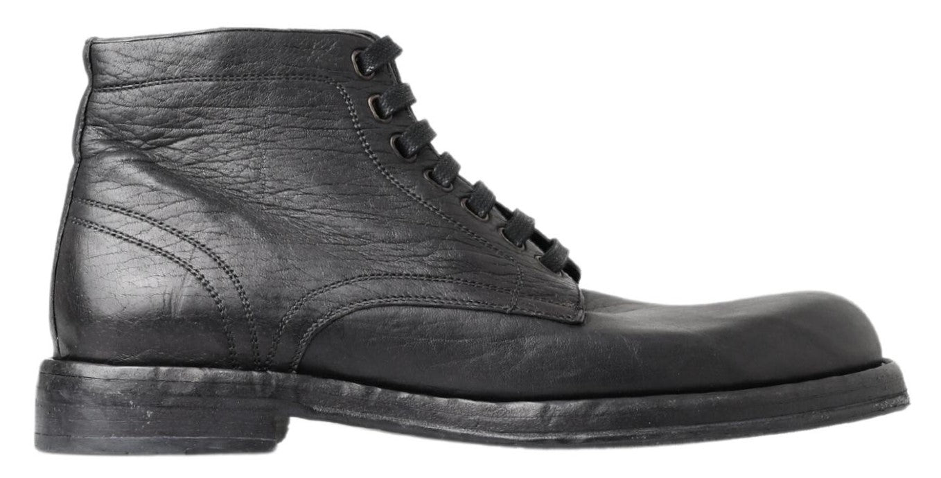 Dolce & Gabbana Black Horse Leather Perugino Men's Boots