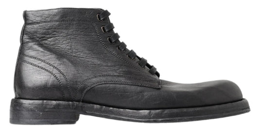 Dolce & Gabbana Black Horse Leather Perugino Men's Boots