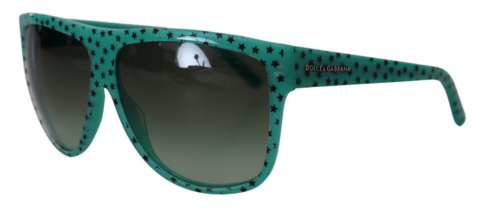 Dolce & Gabbana Green Stars Acetate Square Shades Women's Sunglasses