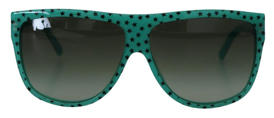 Dolce & Gabbana Green Stars Acetate Square Shades Women's Sunglasses