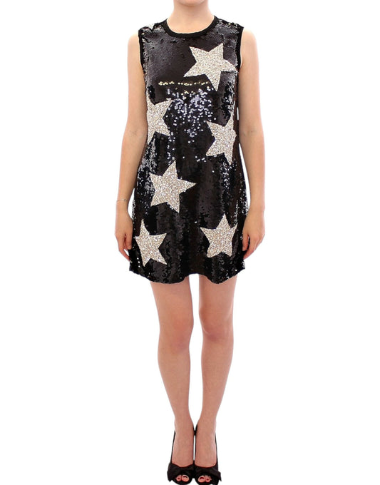 Dolce & Gabbana Masterpiece black crystal swarovski stars sheath Women's dress