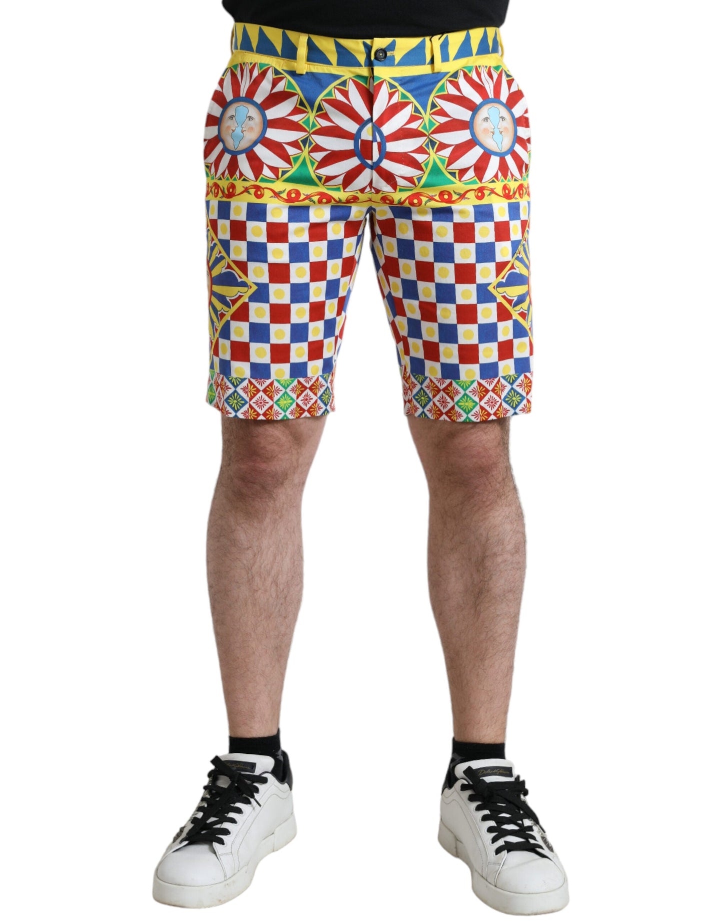 Dolce & Gabbana Multicolor Carretto Print Men Bermuda Men's Shorts
