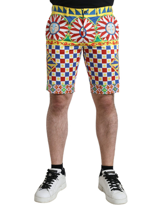 Dolce & Gabbana Multicolor Carretto Print Men Bermuda Men's Shorts