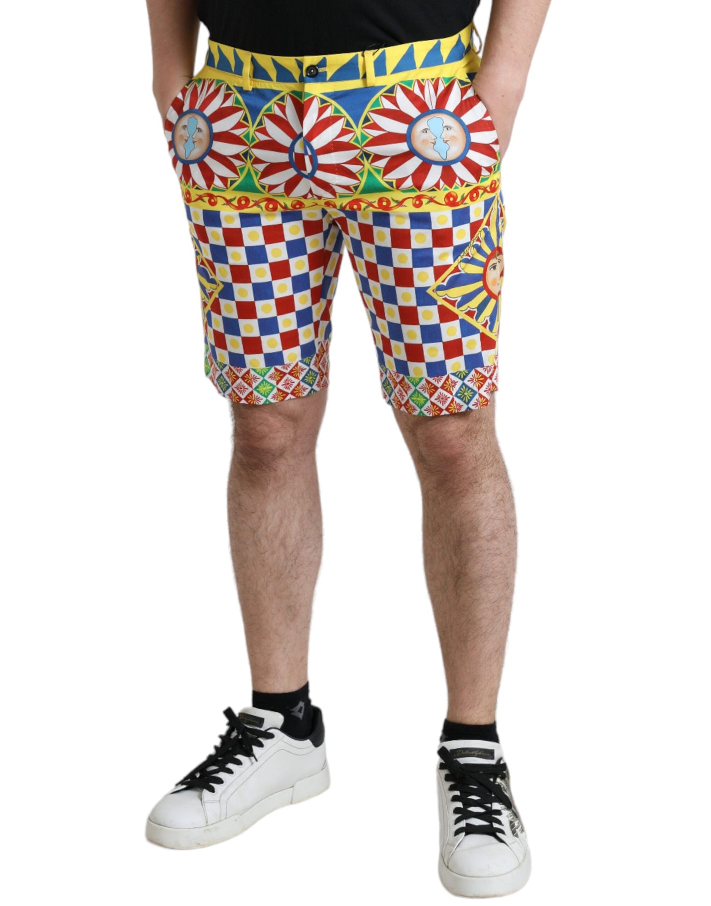 Dolce & Gabbana Multicolor Carretto Print Men Bermuda Men's Shorts