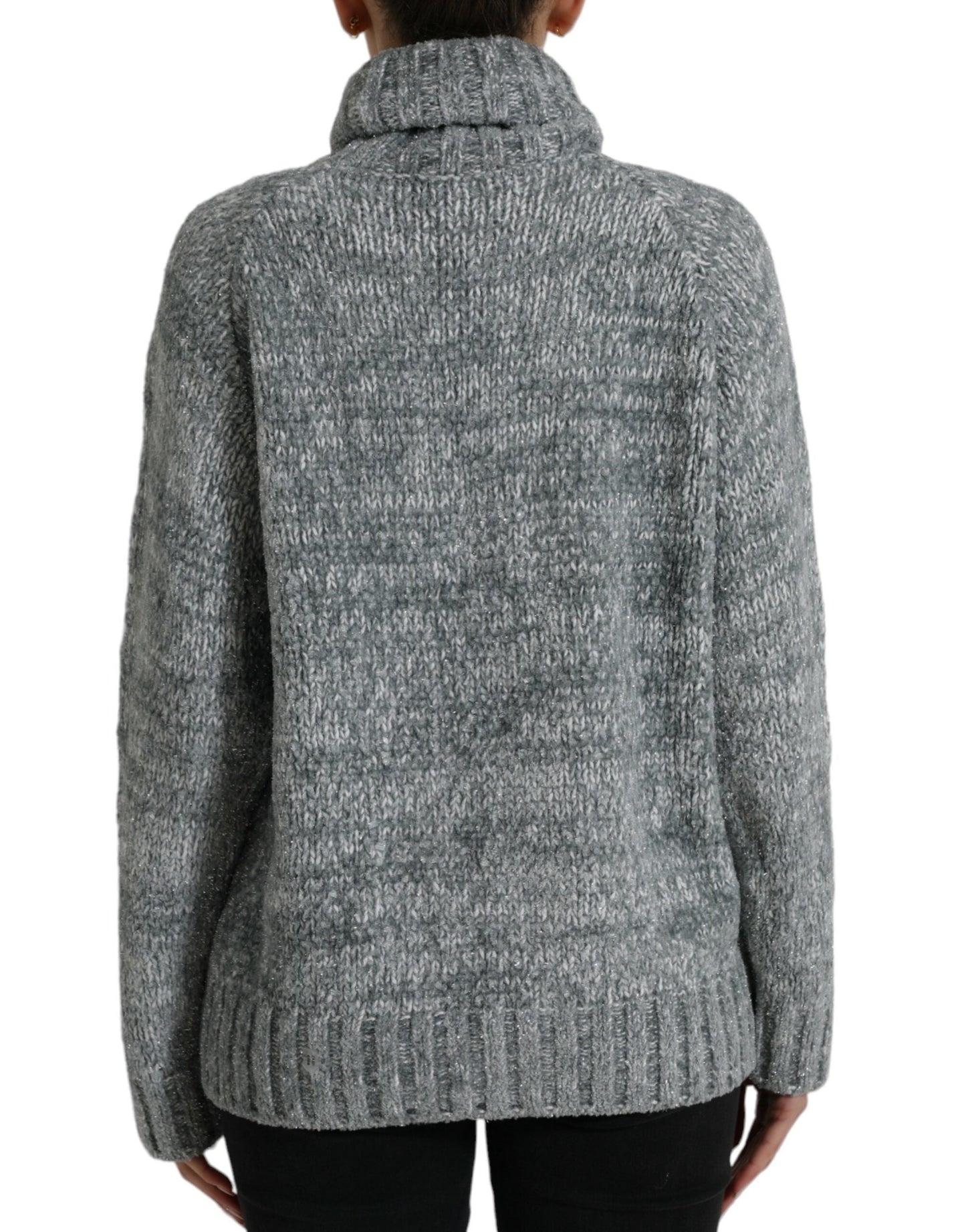 Dolce & Gabbana Gray Cashmere Turtle Neck Pullover Women's Sweater