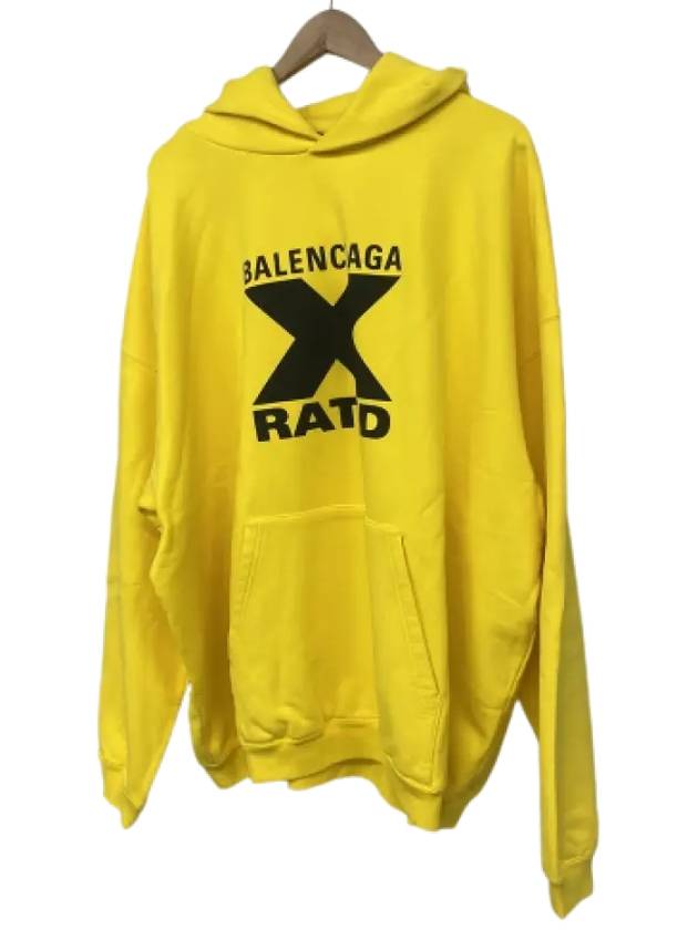 Balenciaga Logo Print Hoodie Yellow