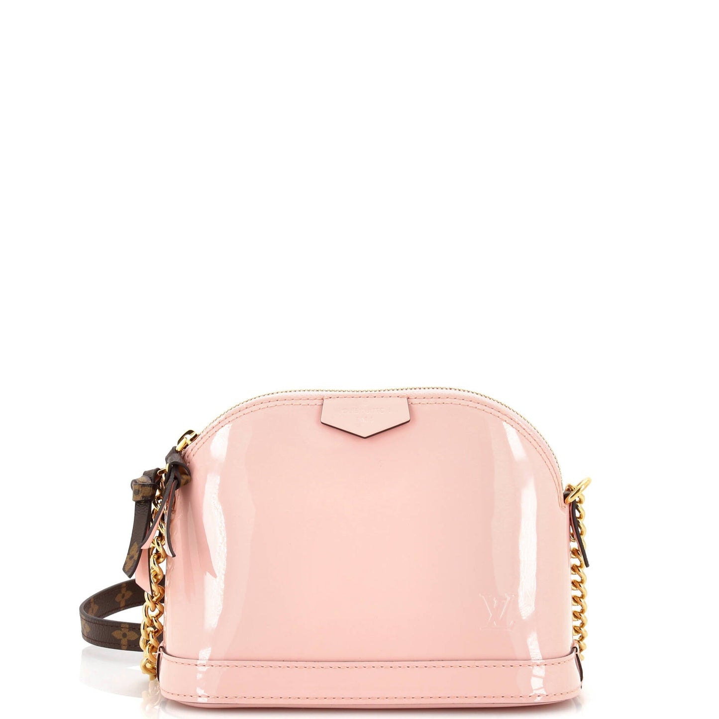 Alma Chain Handbag Vernis with Monogram Canvas Mini