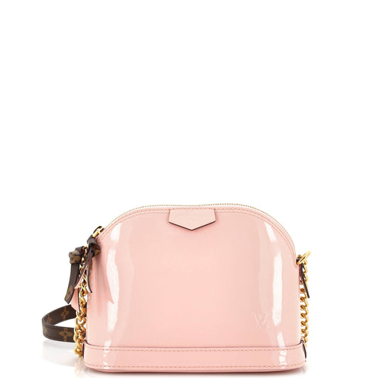 Alma Chain Handbag Vernis with Monogram Canvas Mini