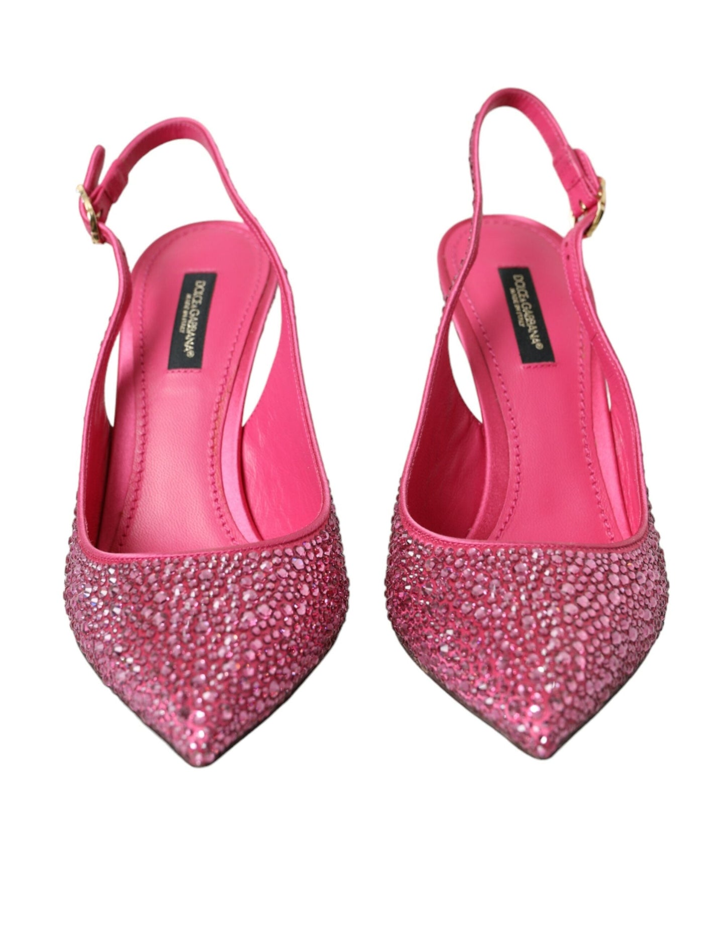 Dolce & Gabbana Pink Slingbacks Crystal Pumps Women's Shoes