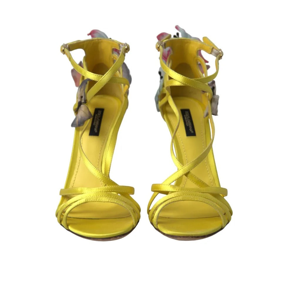 Dolce & Gabbana Yellow Butterfly Applique Sandals Women's Shoes ()
