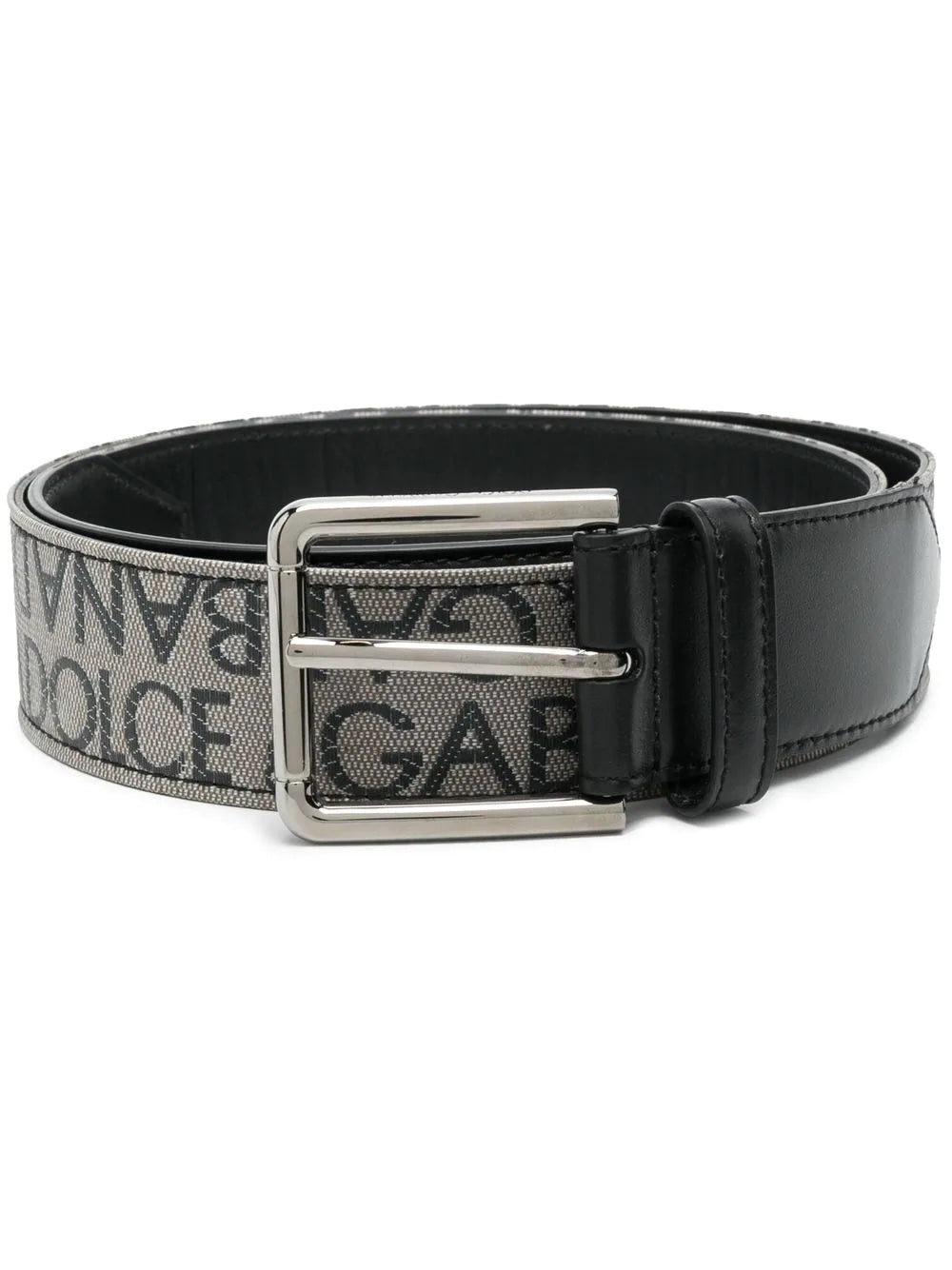 Dolce & Gabbana Men Belt With Logo Embroidered Buckle