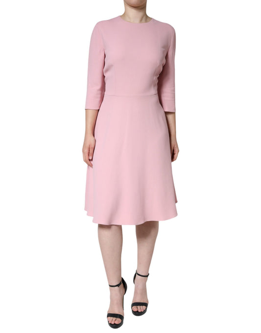 Dolce & Gabbana Pink A-line Viscose 3/4 Sleeves Women's Dress ()